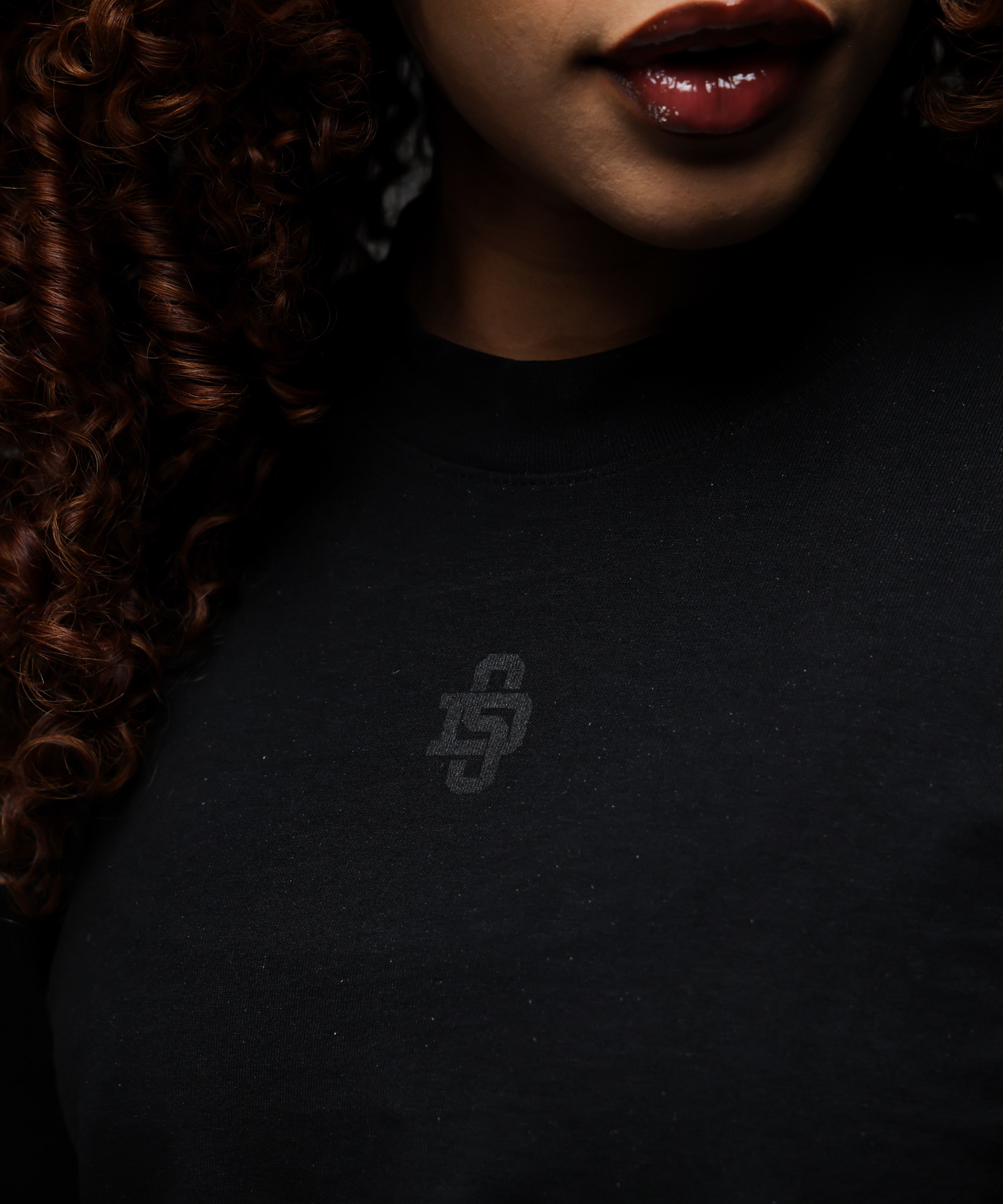 (CropTop) DSPLN LIFTING CLUB - BLACK ON BLACK