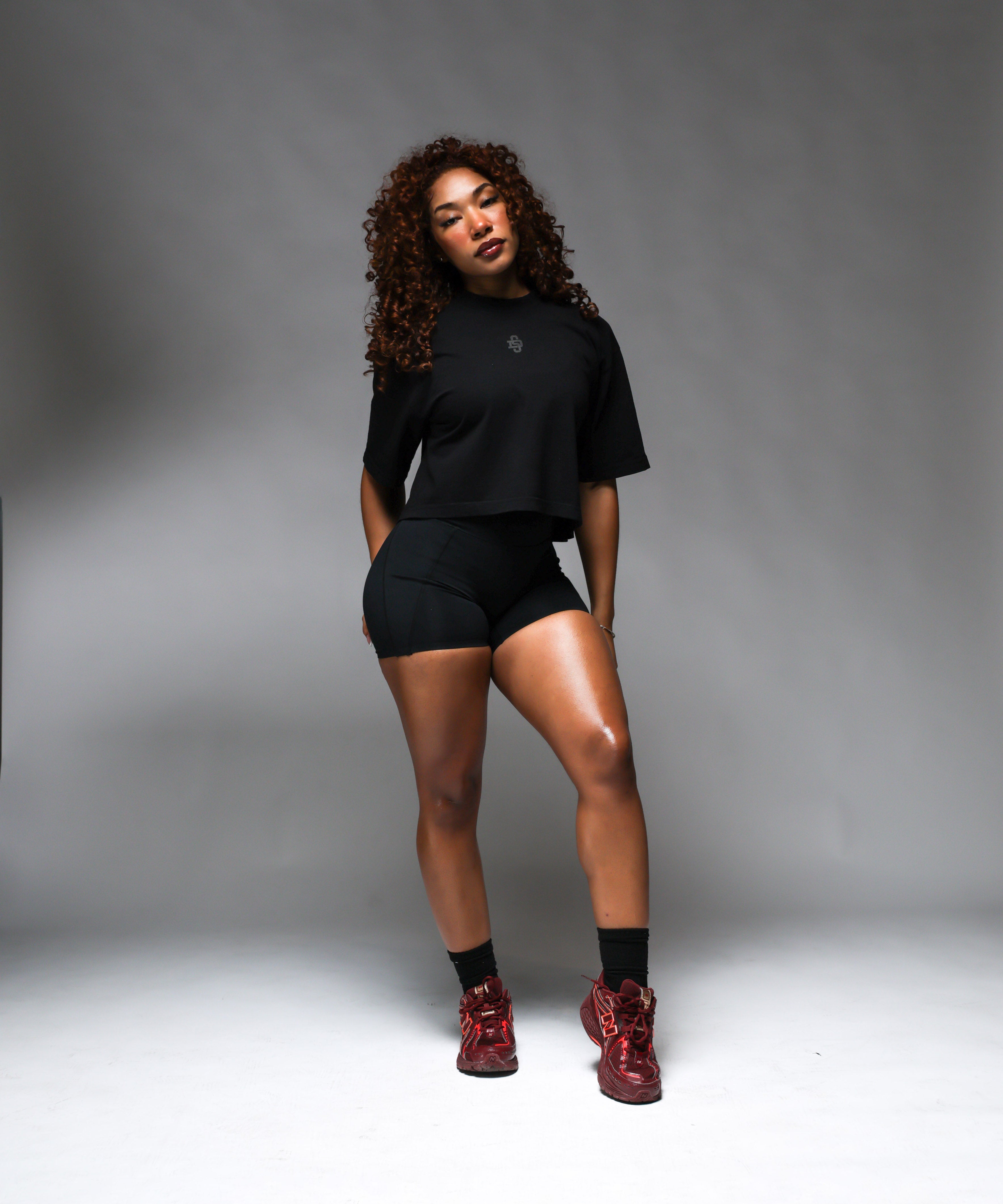 (CropTop) DSPLN LIFTING CLUB - BLACK ON BLACK