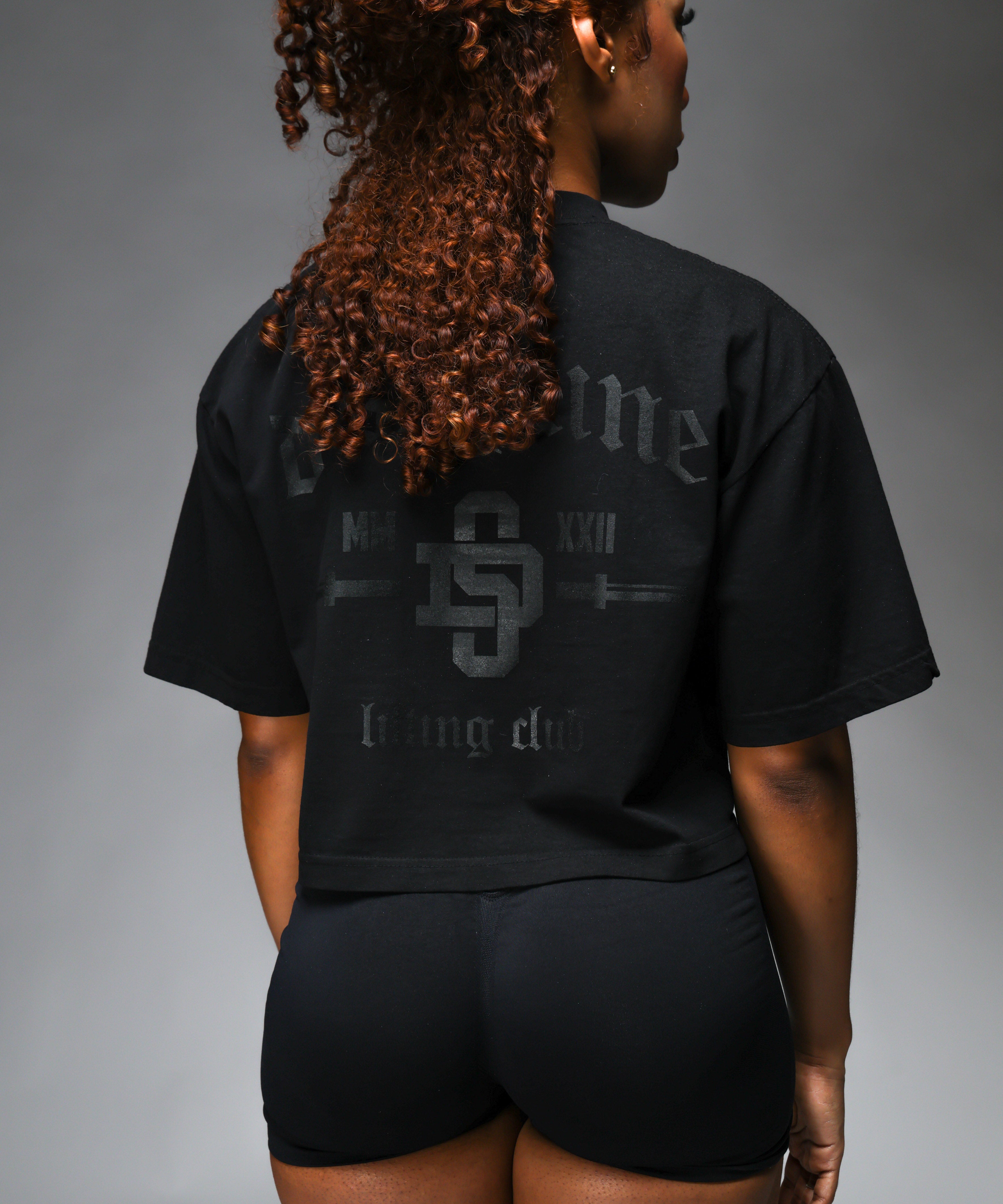 (CropTop) DSPLN LIFTING CLUB - BLACK ON BLACK