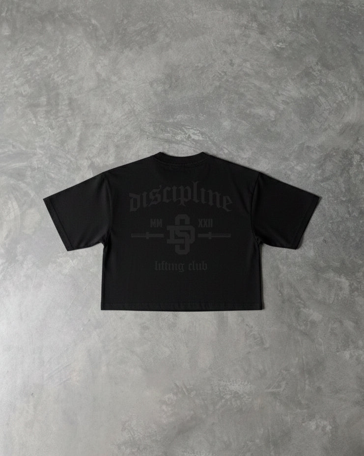 (CropTop) DSPLN LIFTING CLUB - BLACK ON BLACK
