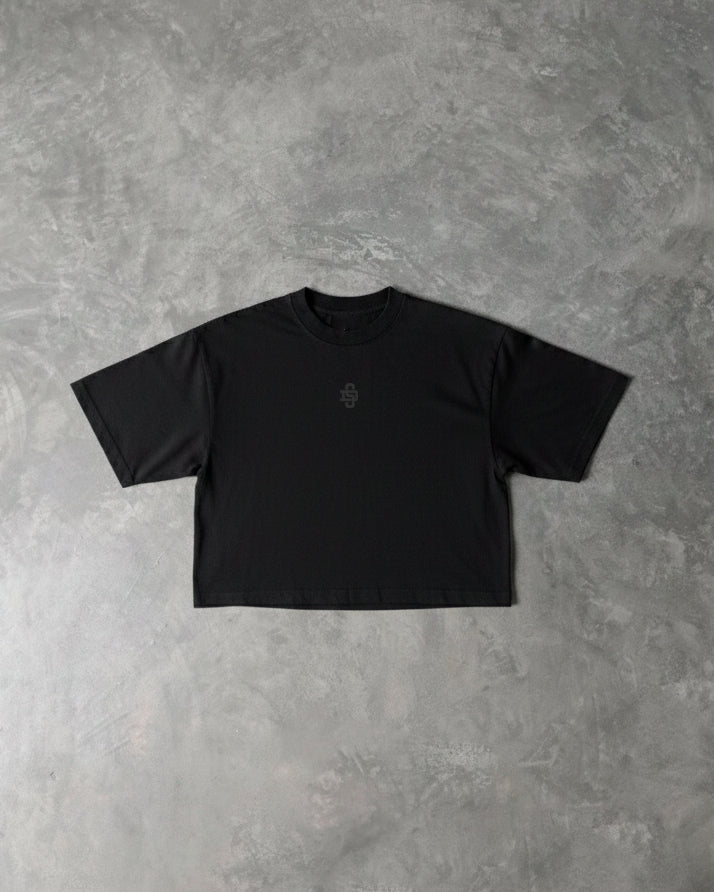 (CropTop) DSPLN LIFTING CLUB - BLACK ON BLACK